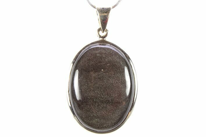 Silver Sheen Obsidian Pendant (Necklace) - Sterling Silver #278494